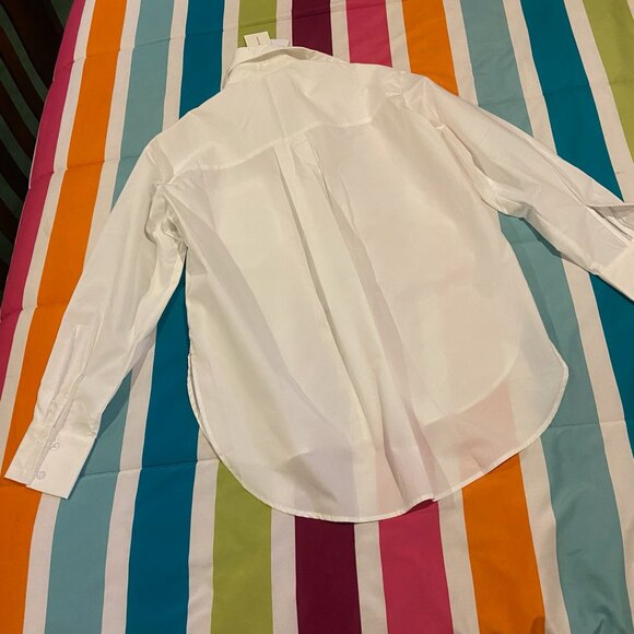 NWT Classic White Oversized Button-Down Shirt | Timeless Wardrobe Staple XS - Picture 9 of 9